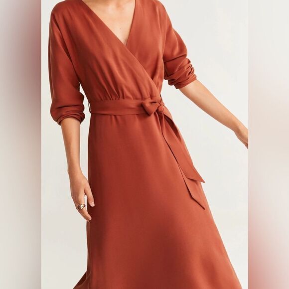 Mango Bow Wrap Dress New - Picture 3 of 10